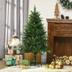 HOMCOM Sapin De Noël Artificiel Avec 310 Branches, Support En Acier, Arbre De Noël Artificiel Avec Socle Pliable En Acier, Hauteur 120 Cm, Vert