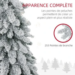 HOMCOM Arbre De Noël Artificiel Sapin De Noël Avec Support En Acier 253 Branches Enneigées Socle Pliable Hauteur 135 Cm Vert 11 HOMCOM Arbre De Noël Artificiel Sapin De Noël Avec Support En Acier 253 Branches Enneigées Socle Pliable Hauteur 135 Cm Vert -Homcom Boutique 3662970130056 5