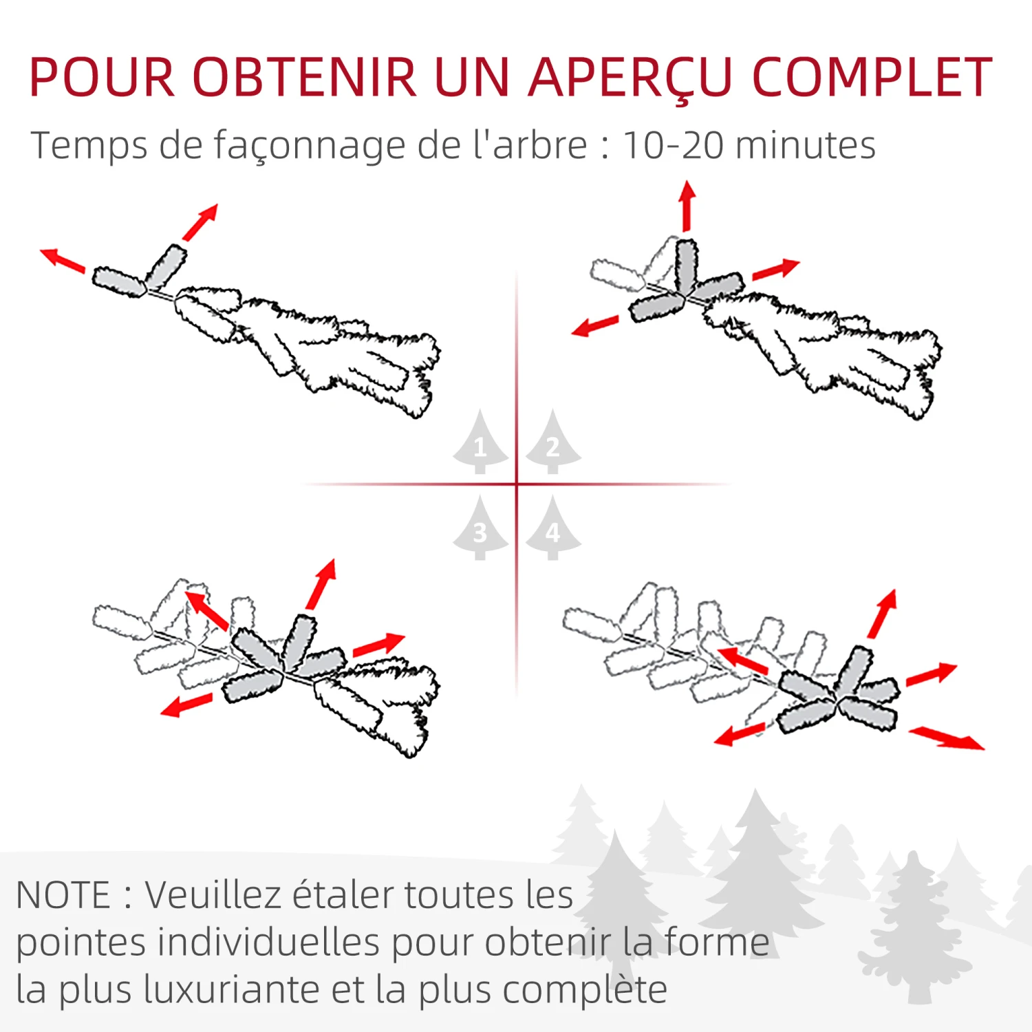 HOMCOM Arbre De Noël Artificiel Sapin De Noël Avec Support En Acier 253 Branches Enneigées Socle Pliable Hauteur 135 Cm Vert 6 HOMCOM Arbre De Noël Artificiel Sapin De Noël Avec Support En Acier 253 Branches Enneigées Socle Pliable Hauteur 135 Cm Vert – Image 6