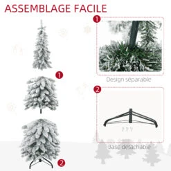 HOMCOM Arbre De Noël Artificiel Sapin De Noël Avec Support En Acier 253 Branches Enneigées Socle Pliable Hauteur 135 Cm Vert 13 HOMCOM Arbre De Noël Artificiel Sapin De Noël Avec Support En Acier 253 Branches Enneigées Socle Pliable Hauteur 135 Cm Vert -Homcom Boutique 3662970130056 7