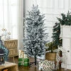 HOMCOM Sapin De Noël Artificiel Aspect Enneigé Ø 60 X 135H Cm 267 Branches épines Imitation Nordmann Grand Réalisme