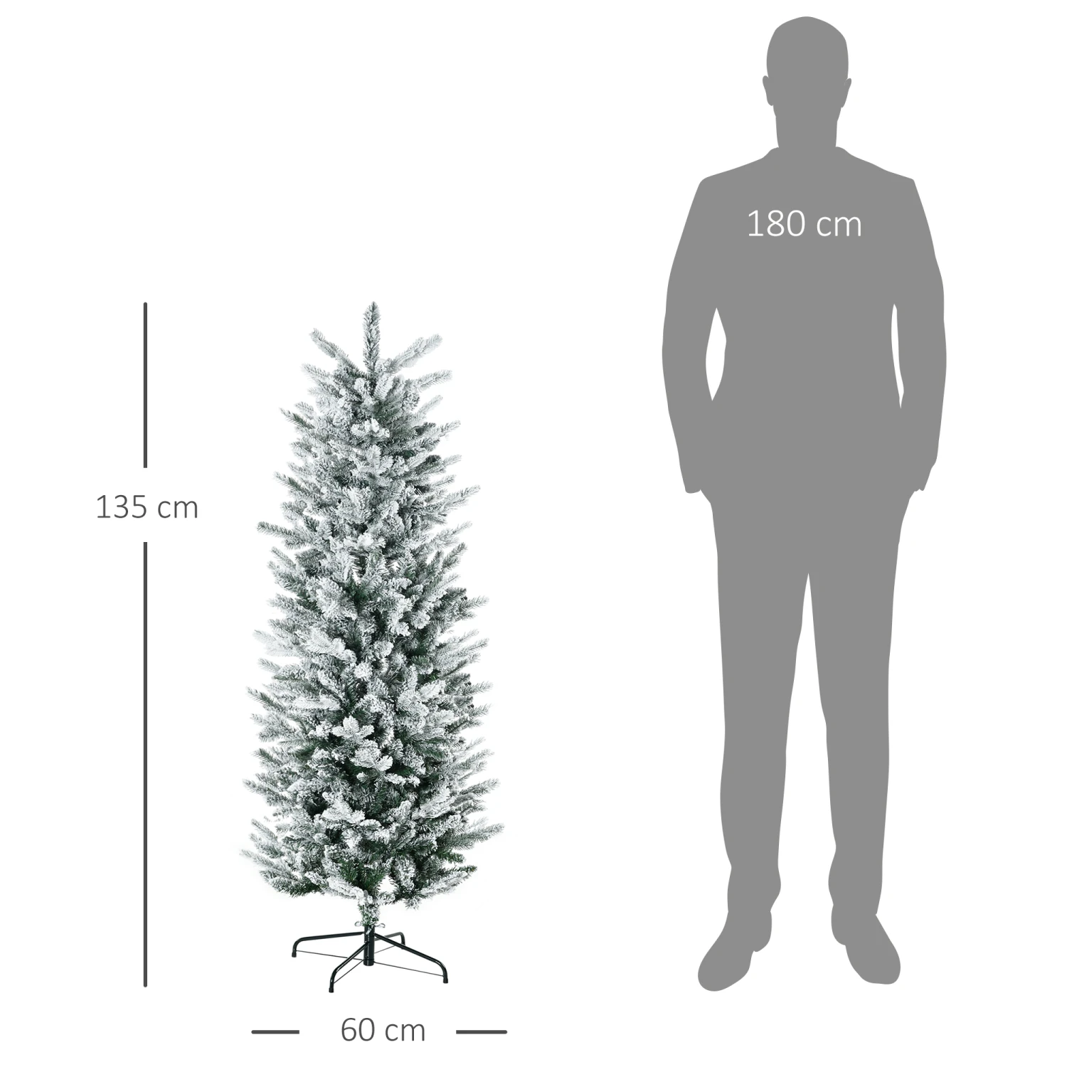 HOMCOM Sapin De Noël Artificiel Aspect Enneigé Ø 60 X 135H Cm 267 Branches épines Imitation Nordmann Grand Réalisme 3 HOMCOM Sapin De Noël Artificiel Aspect Enneigé Ø 60 X 135H Cm 267 Branches épines Imitation Nordmann Grand Réalisme – Image 3