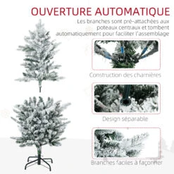 HOMCOM Sapin De Noël Artificiel Aspect Enneigé Ø 60 X 135H Cm 267 Branches épines Imitation Nordmann Grand Réalisme 12 HOMCOM Sapin De Noël Artificiel Aspect Enneigé Ø 60 X 135H Cm 267 Branches épines Imitation Nordmann Grand Réalisme -Homcom Boutique 3662970130940 6