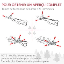 HOMCOM Sapin De Noël Artificiel Aspect Enneigé Ø 60 X 135H Cm 267 Branches épines Imitation Nordmann Grand Réalisme 13 HOMCOM Sapin De Noël Artificiel Aspect Enneigé Ø 60 X 135H Cm 267 Branches épines Imitation Nordmann Grand Réalisme -Homcom Boutique 3662970130940 7