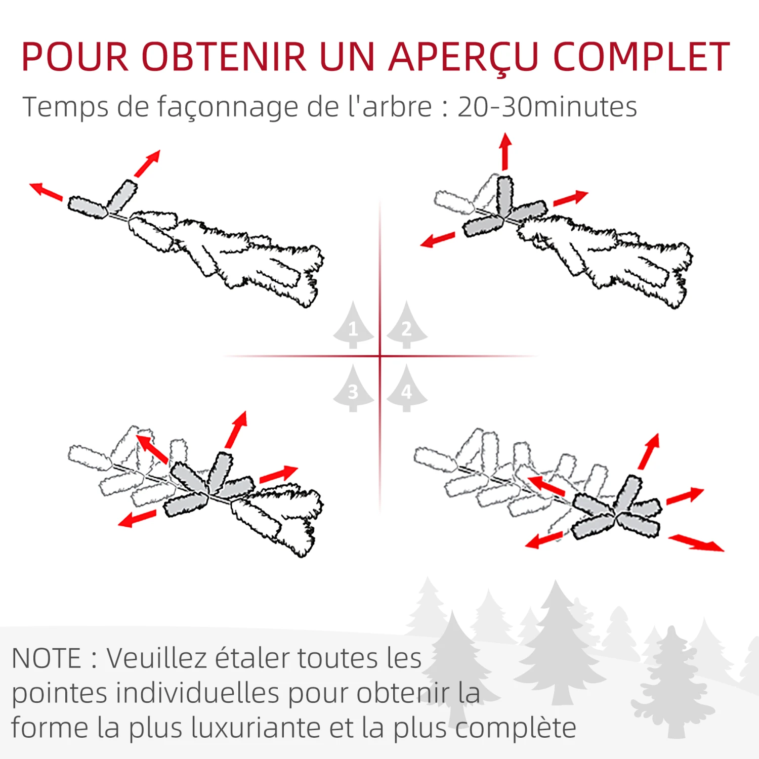 HOMCOM Sapin De Noël Artificiel Aspect Enneigé Ø 60 X 135H Cm 267 Branches épines Imitation Nordmann Grand Réalisme 7 HOMCOM Sapin De Noël Artificiel Aspect Enneigé Ø 60 X 135H Cm 267 Branches épines Imitation Nordmann Grand Réalisme – Image 7