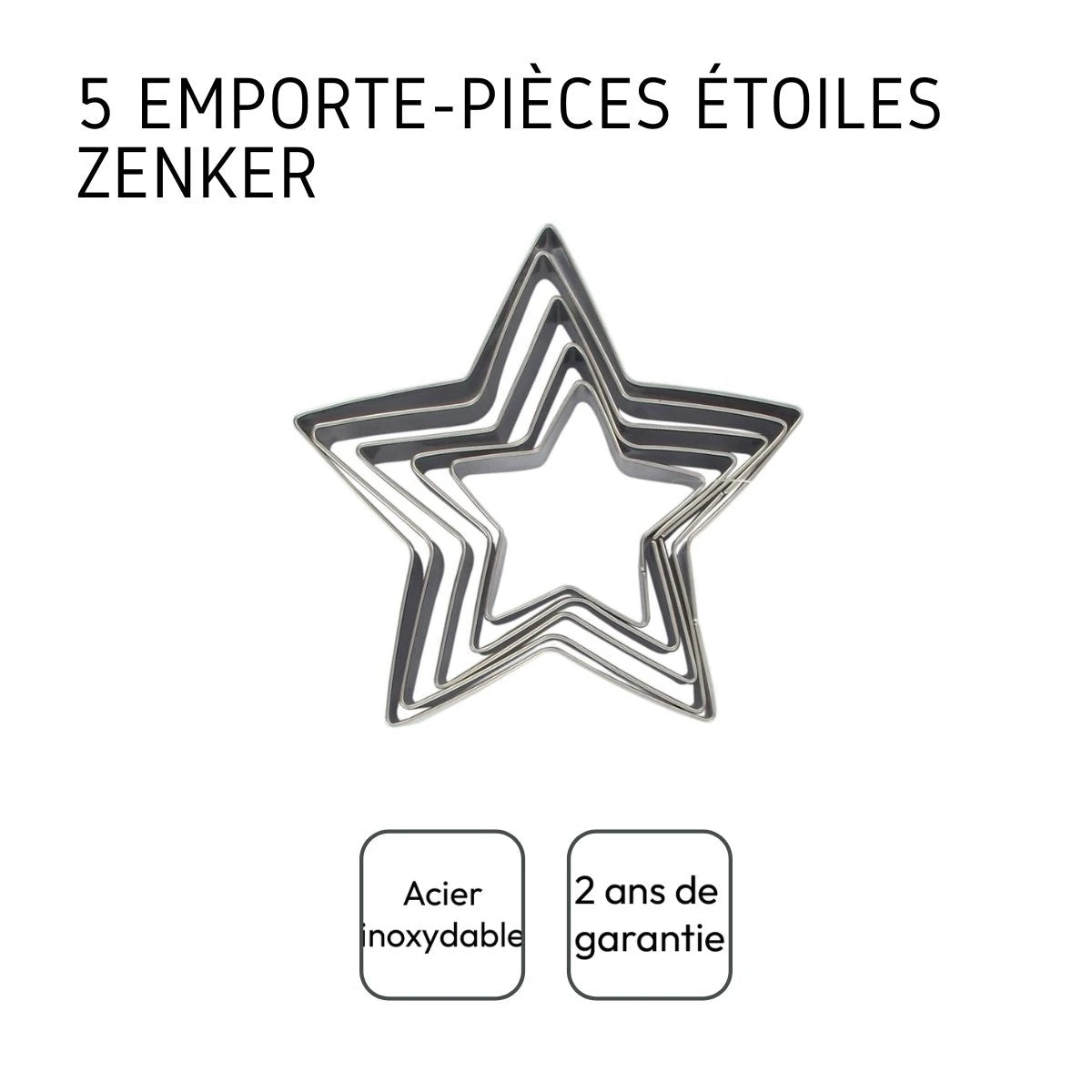 Lot De 5 Emporte-pièces De Noël En Forme D'étoile Zenker Emporte-pièces 44813 4 Lot De 5 Emporte-pièces De Noël En Forme D'étoile Zenker Emporte-pièces 44813 – Image 4