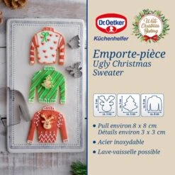 Dr. Oetker Ensemble De 3 Emporte-pièces "Pull De Noël" Dr.Oetker Baker Edition 1065