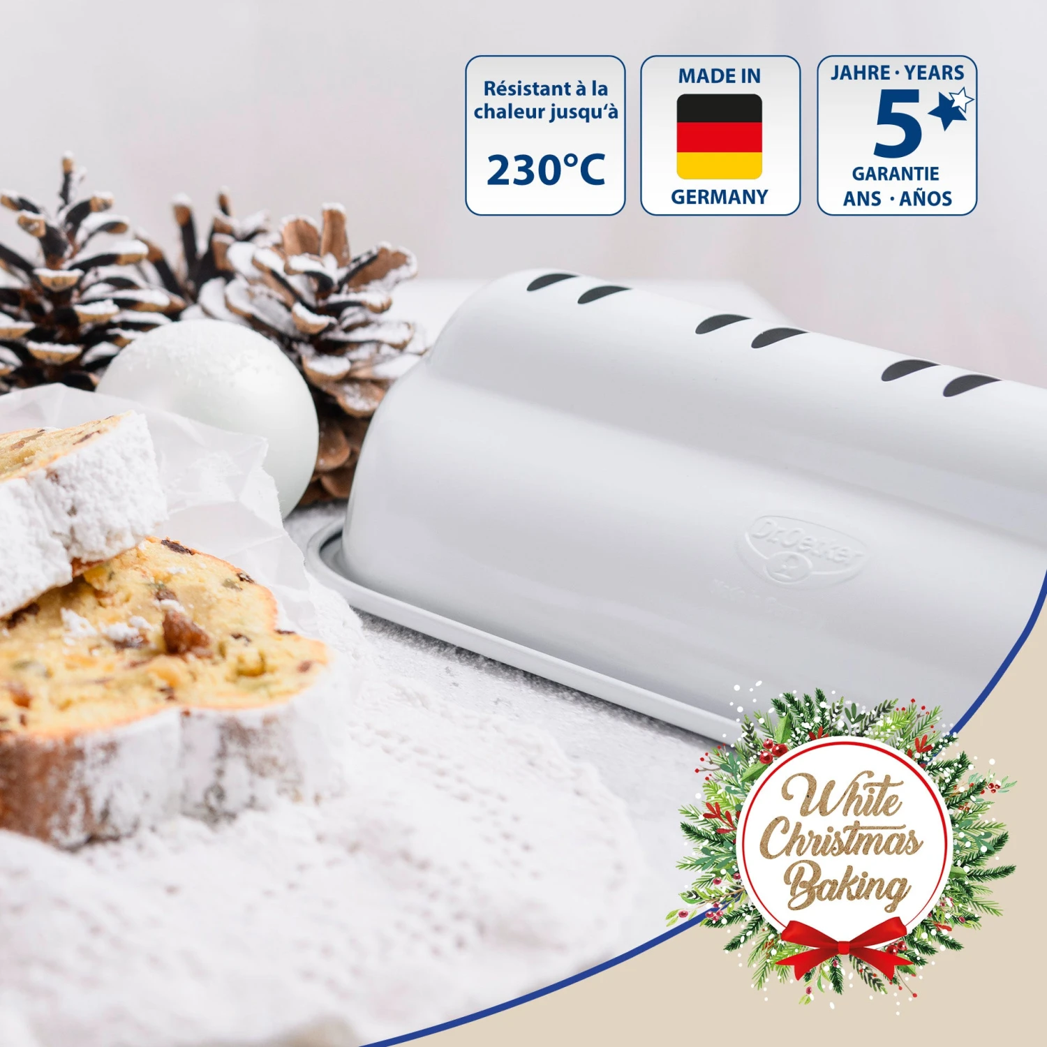 Dr. Oetker Moule à Gâteaux Pour Stollen Blanc Dr.Oetker Noël 1398 3 Dr. Oetker Moule à Gâteaux Pour Stollen Blanc Dr.Oetker Noël 1398 – Image 3