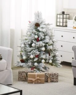 Sapin De Noël Artificiel Effet Neige 120 Cm Blanc MASALA