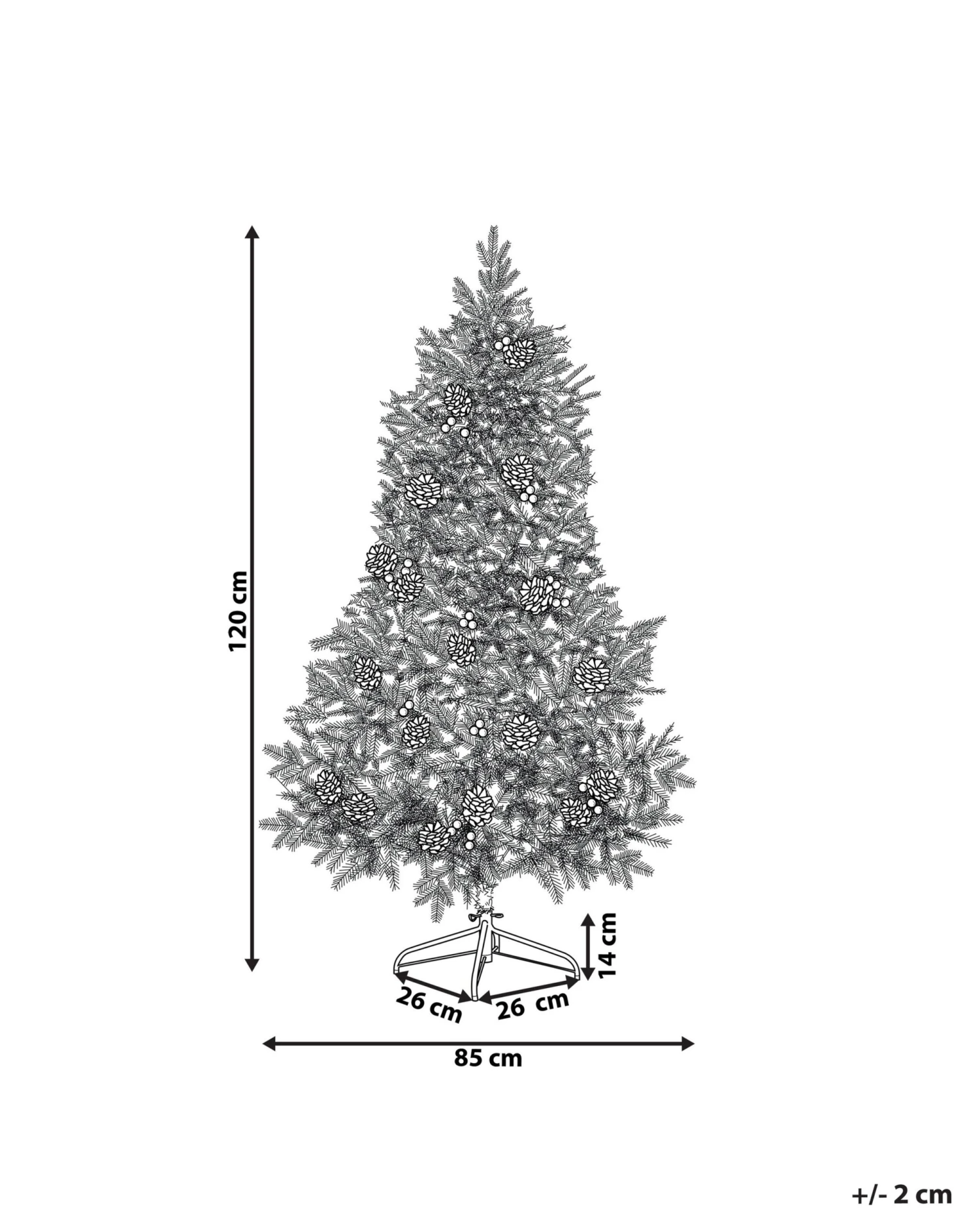 Sapin De Noël Artificiel Vert Pré-illuminé 120 Cm PALOMAR 3 Sapin De Noël Artificiel Vert Pré-illuminé 120 Cm PALOMAR – Image 3