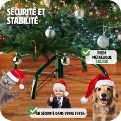 Tectake Sapin De Noël Artificiel Avec Support Métallique - 140 Cm 9 Tectake Sapin De Noël Artificiel Avec Support Métallique - 140 Cm -Homcom Boutique 4260552088239 3