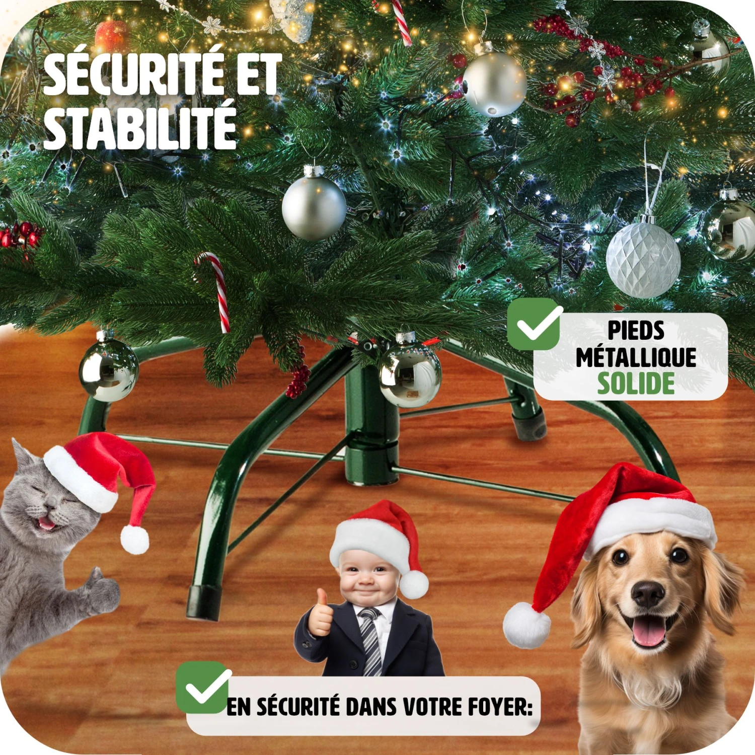 Tectake Sapin De Noël Artificiel Avec Support Métallique - 140 Cm 3 Tectake Sapin De Noël Artificiel Avec Support Métallique - 140 Cm – Image 3