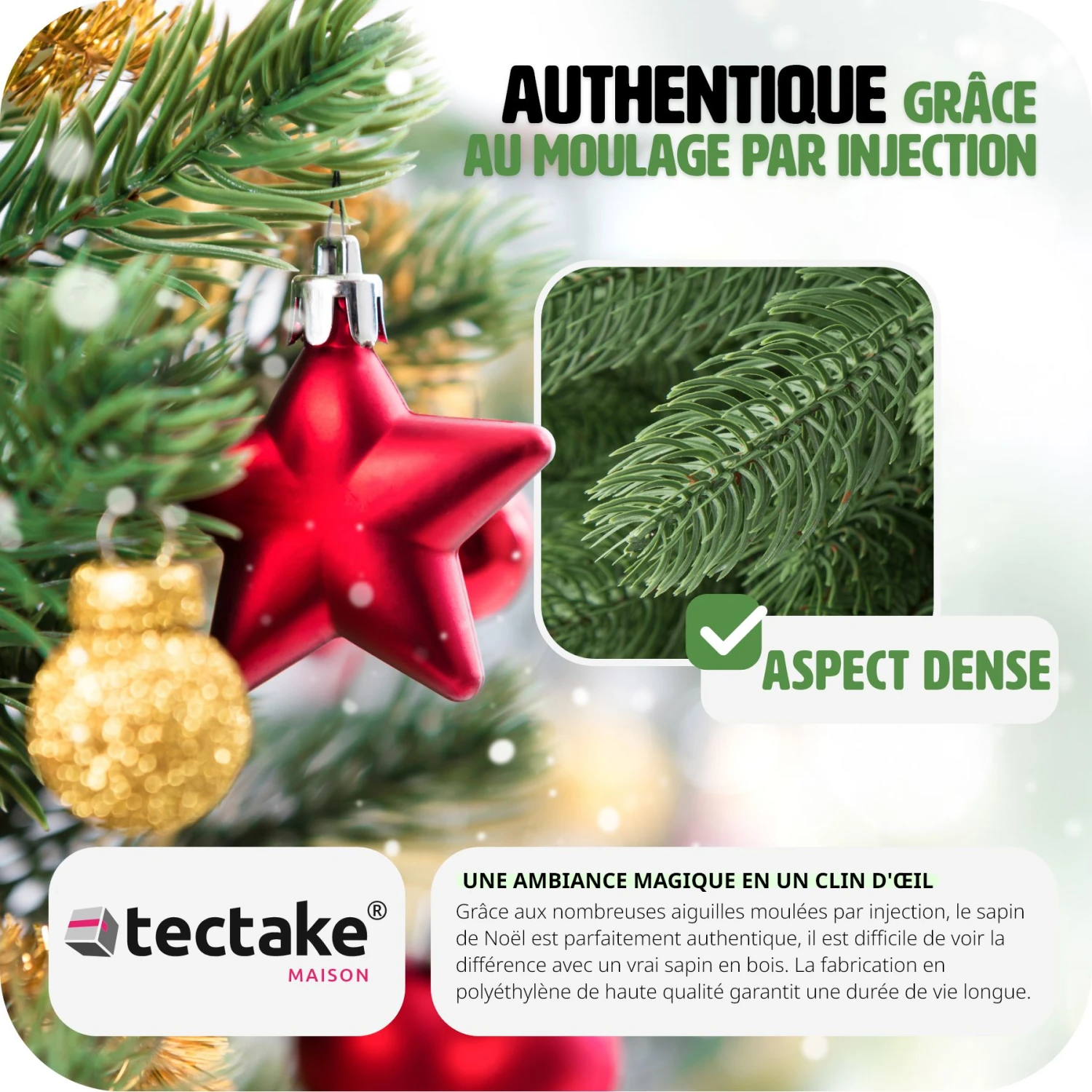 Tectake Sapin De Noël Artificiel Avec Support Métallique - 140 Cm 5 Tectake Sapin De Noël Artificiel Avec Support Métallique - 140 Cm – Image 5