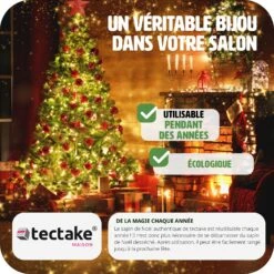 Tectake Sapin De Noël Artificiel Avec Support Métallique - 140 Cm 13 Tectake Sapin De Noël Artificiel Avec Support Métallique - 140 Cm -Homcom Boutique 4260552088239 7