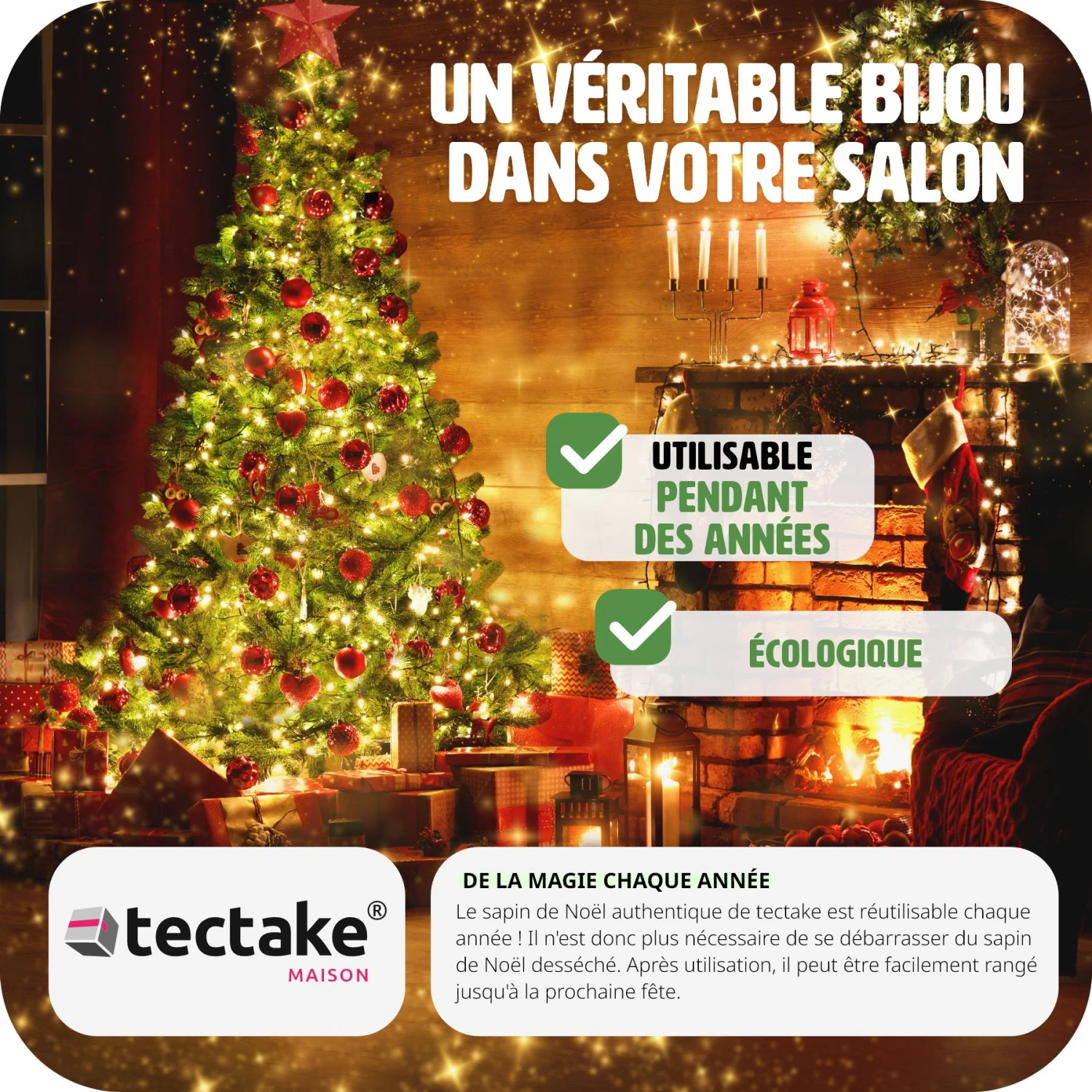 Tectake Sapin De Noël Artificiel Avec Support Métallique - 140 Cm 7 Tectake Sapin De Noël Artificiel Avec Support Métallique - 140 Cm – Image 7