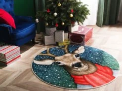 Tapis De Noël Rond 140 Cm De Diamètre EREGLI