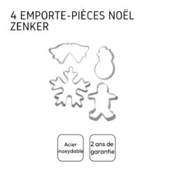 Lot De 4 Emporte-pièces De Noël Zenker Emporte-pièces 672805 -Homcom Boutique 5051126728052 4