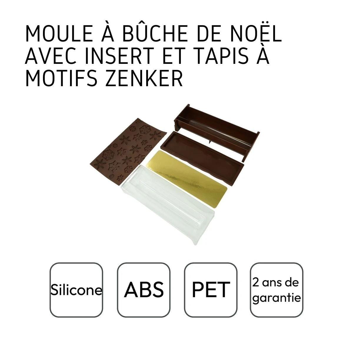 Moule à Bûche De Noël Avec Insert Et Plaque Motif Flocon De Neige Zenker Noël 684286 4 Moule à Bûche De Noël Avec Insert Et Plaque Motif Flocon De Neige Zenker Noël 684286 – Image 4