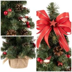 Creative Home Mini Sapin De Noel Artificiel Rouge 40 Cm | Petit Sapin De Noel Artificiel | Décoration Noel Petit Bureau | Sapin De Noël Artificiel -Homcom Boutique 5060530139316 6