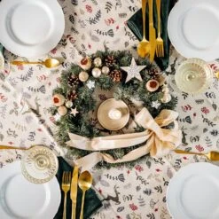 Creative Home Couronne De Noël Couleur Champagne | Diamètre 35 Cm | Couronne De Porte | Couronne De Noel Porte | Décoration Noel | Noel Decoration