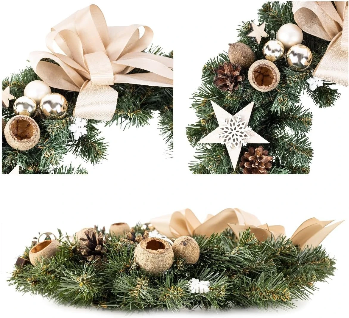 Creative Home Couronne De Noël Couleur Champagne | Diamètre 35 Cm | Couronne De Porte | Couronne De Noel Porte | Décoration Noel | Noel Decoration 7 Creative Home Couronne De Noël Couleur Champagne | Diamètre 35 Cm | Couronne De Porte | Couronne De Noel Porte | Décoration Noel | Noel Decoration – Image 7