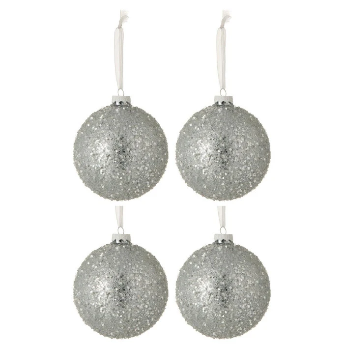 Lot De 4 Boules De Noël "Serenity" 10cm Bleu 2 Lot De 4 Boules De Noël "Serenity" 10cm Bleu – Image 2