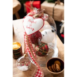 Lot De 6 Boules De Noël "Quadrillé" 8cm Vert & Rouge -Homcom Boutique 5400924065614 3