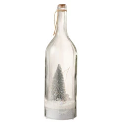 Statue Déco LED "Bouteille De Noël" 44cm Transparent & Argent 4 Statue Déco LED "Bouteille De Noël" 44cm Transparent & Argent -Homcom Boutique 5400924081324 1