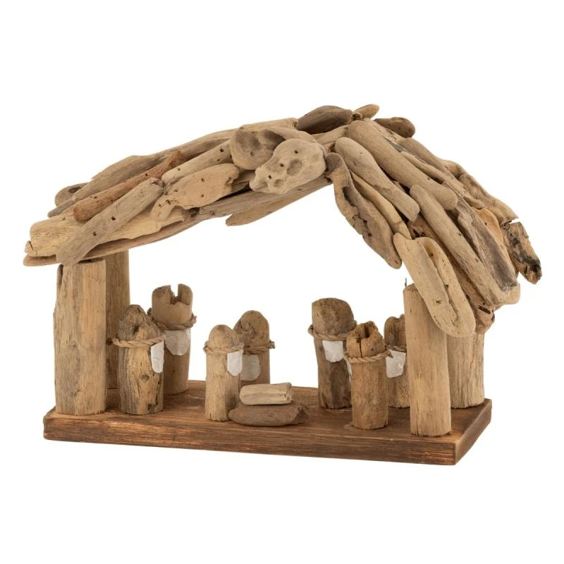 Crèche De Noël "Bois Flotté" 20cm Naturel 1 Crèche De Noël "Bois Flotté" 20cm Naturel