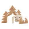 Crèche De Noël & Sapins "Puzzle" 54cm Naturel & Blanc