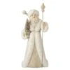 Statuette Déco "Père Noël" 57cm Blanc & Champagne