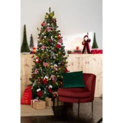 Arbre De Noël à Poser "Paillettes" 50cm Vert & Or