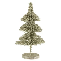 Sapin De Noël Déco "Paillettes" 44cm Vert Clair
