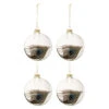 Lot De 4 Boules De Noël "Plumes" 10cm Transparent