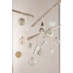 Lot De 12 Boules De Noël "Brindilles" 8cm Transparent