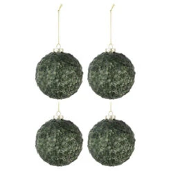Lot De 4 Boules De Noël "Givres" 10cm Vert -Homcom Boutique 5400924271237 1