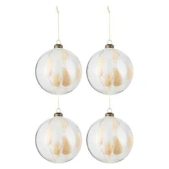 Lot De 4 Boules De Noël "Lagurus" 12cm Transparent