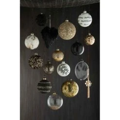 Lot De 4 Boules De Noël "Verre Épais" 10cm Noir