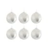 Lot De 6 Boules De Noël "Perle" 29cm Argent & Blanc