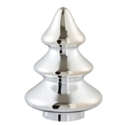 Statuette Déco Design "Sapin De Noël" 27cm Argent