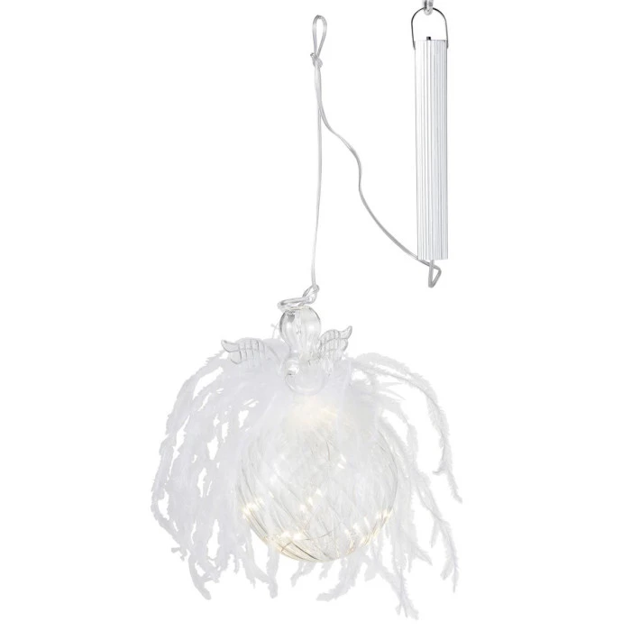 Boule De Noël Led "Ange & Plume" 16cm Transparent 1 Boule De Noël Led "Ange & Plume" 16cm Transparent