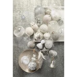 Lot De 4 Boules De Noël "Sucre" 10cm Transparent -Homcom Boutique 5415203975171 2