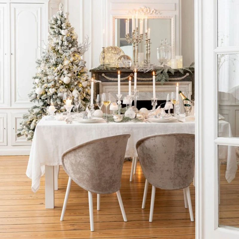 Lot De 4 Boules De Noël "Feuille" 10cm Blanc 1 Lot De 4 Boules De Noël "Feuille" 10cm Blanc