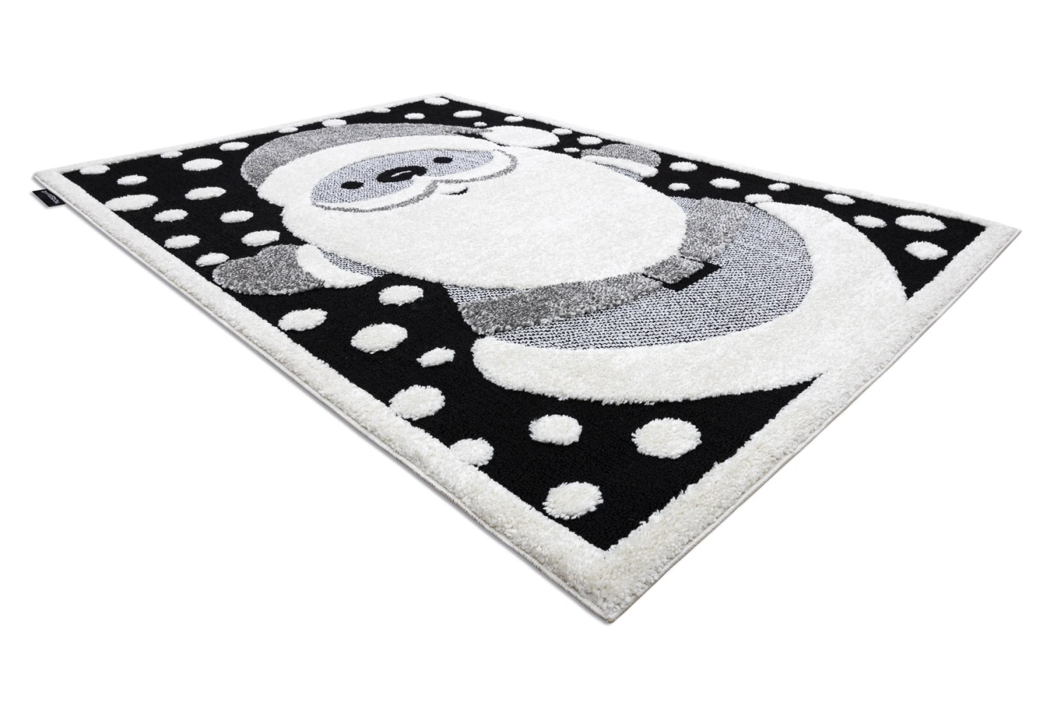 Tapis Enfant Moderne JOY Santa Père Noël, Pour Enfants - Structurel Deux Niveaux De Polaire Noir / Crème 140x190 Cm 3 Tapis Enfant Moderne JOY Santa Père Noël, Pour Enfants - Structurel Deux Niveaux De Polaire Noir / Crème 140x190 Cm – Image 3