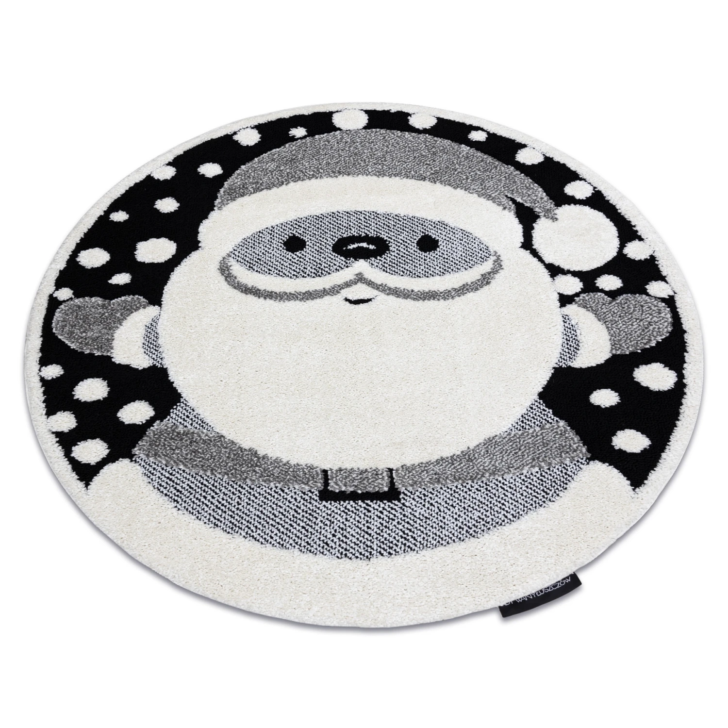 Tapis Enfant Moderne JOY Cercle Santa Père Noël, Pour Enfants - Structurel Deux Niveaux De Polaire Noir / Crème Cercle 120 Cm 2 Tapis Enfant Moderne JOY Cercle Santa Père Noël, Pour Enfants - Structurel Deux Niveaux De Polaire Noir / Crème Cercle 120 Cm – Image 2