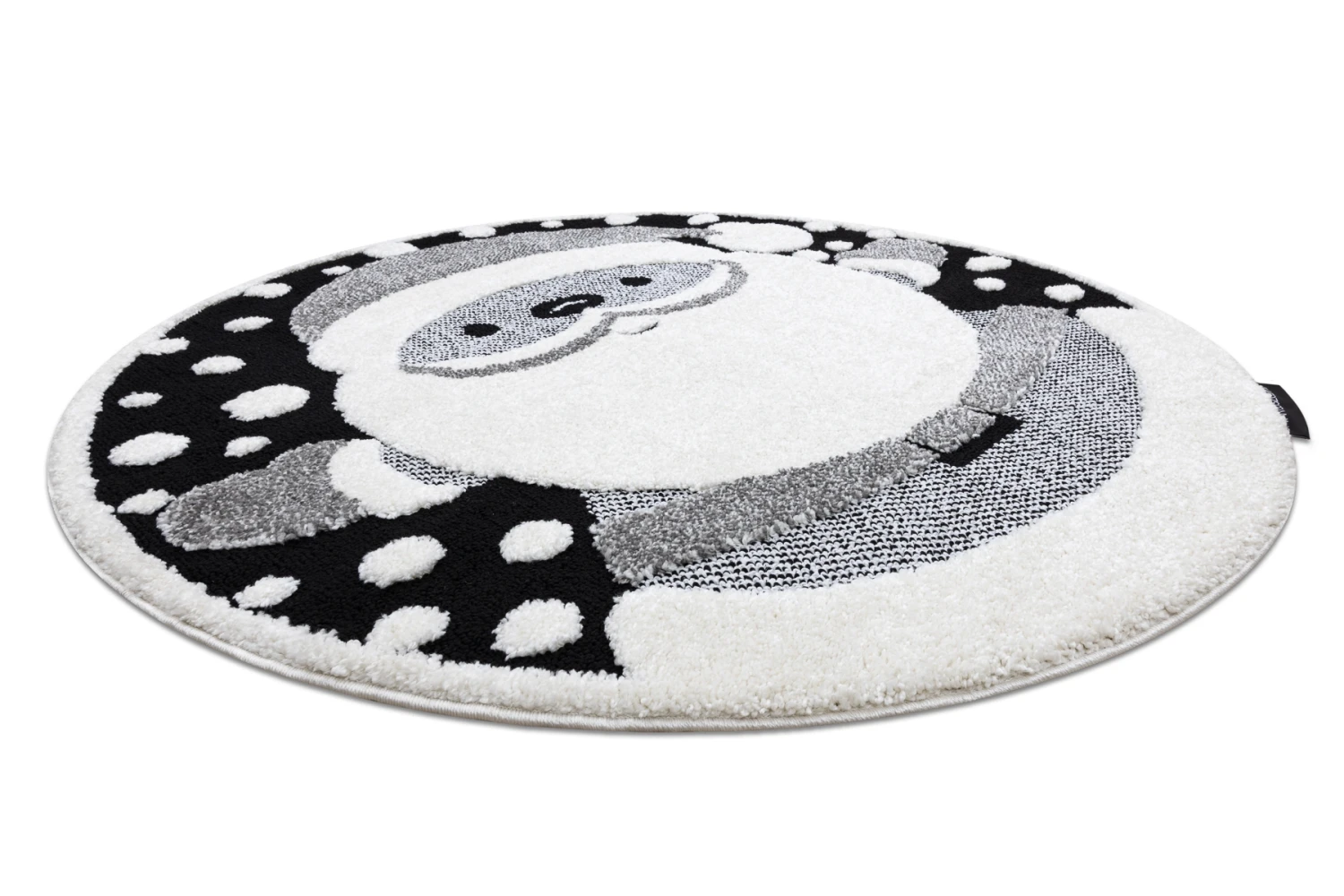 Tapis Enfant Moderne JOY Cercle Santa Père Noël, Pour Enfants - Structurel Deux Niveaux De Polaire Noir / Crème Cercle 120 Cm 3 Tapis Enfant Moderne JOY Cercle Santa Père Noël, Pour Enfants - Structurel Deux Niveaux De Polaire Noir / Crème Cercle 120 Cm – Image 3