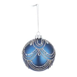 Boule De Noël En Verre Lavish Blue 8 Cm