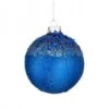 Boule De Noël En Verre Bleu à Paillettes AILEEN Boule De Noël 8 Cm