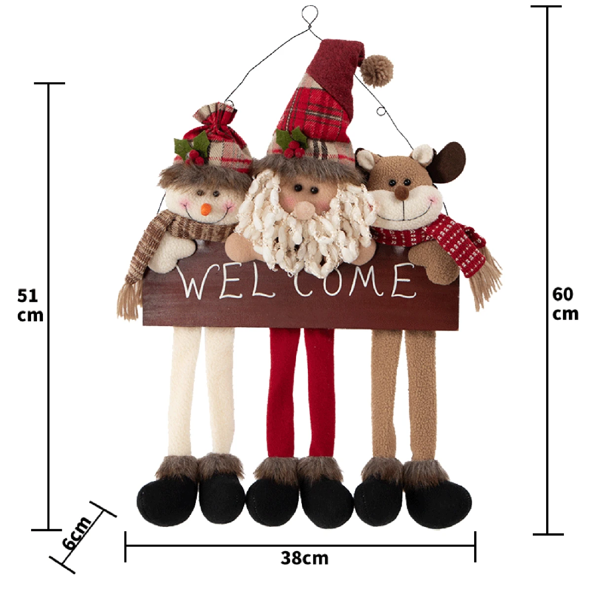 Rebecca Mobili Décoration De Noël Décoration De Porte Polyester Mdf 60x38x6 Cm 2 Rebecca Mobili Décoration De Noël Décoration De Porte Polyester Mdf 60x38x6 Cm – Image 2