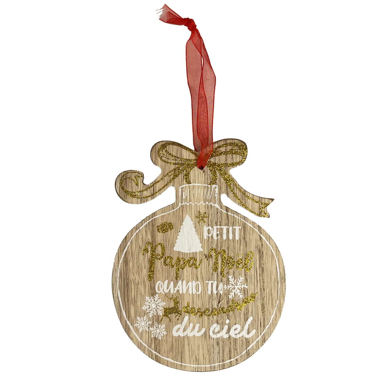 Enesco Décoration De Sapin à Suspendre Boule De Noël En Bois 2 Enesco Décoration De Sapin à Suspendre Boule De Noël En Bois – Image 2